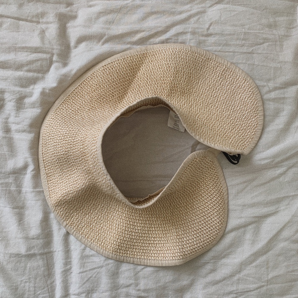 roll up open weave straw visor hat